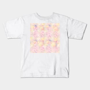 Magical Yellow White Roses Floral Pink Design Kids T-Shirt